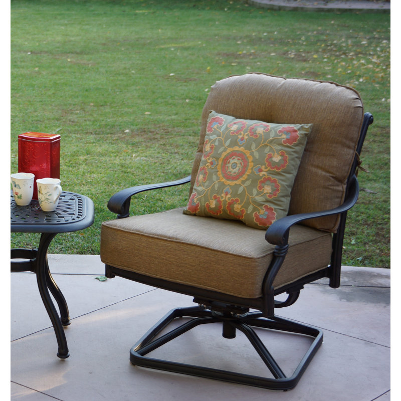 Lark Manor Byrge Swivel Patio Chair with Cushions & Reviews Wayfair